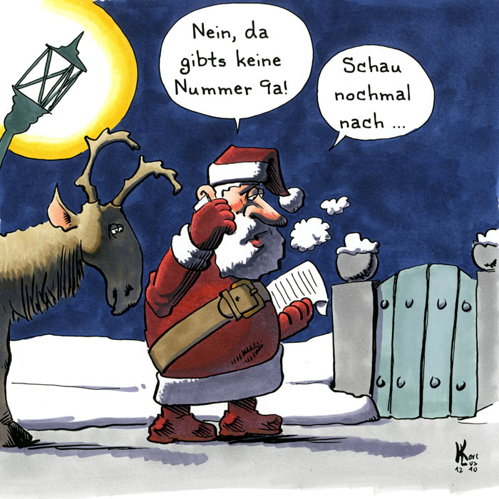 Cartoon 045, Wolf, Rotkäppchen, Gro&szligmutter