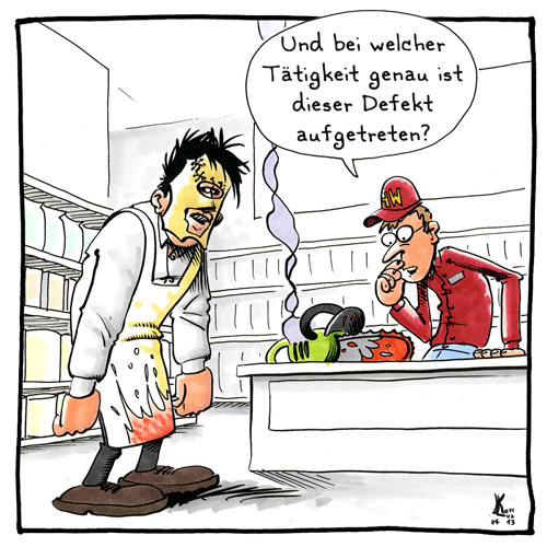 Cartoon 086, Baumarkt, Kettensäge