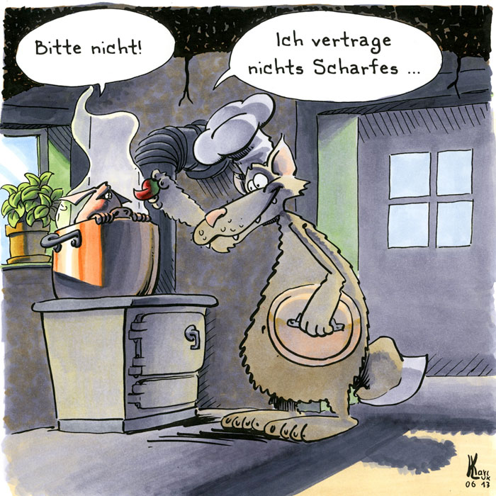Cartoon 090, Wolf, Schweinchen