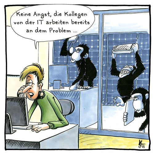 Cartoon 095, IT-Abteilung