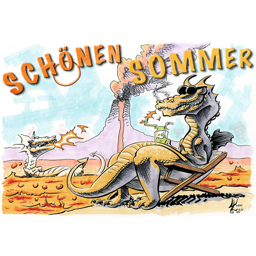 Sommer, Drachen, Vulkane, Lava